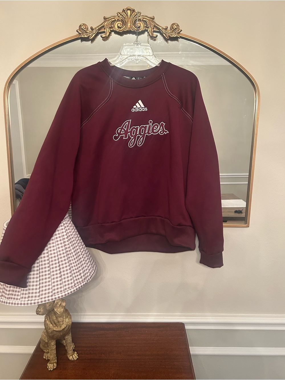 adidas Womenโs Aggies Crewneck Sweater - Maroon
